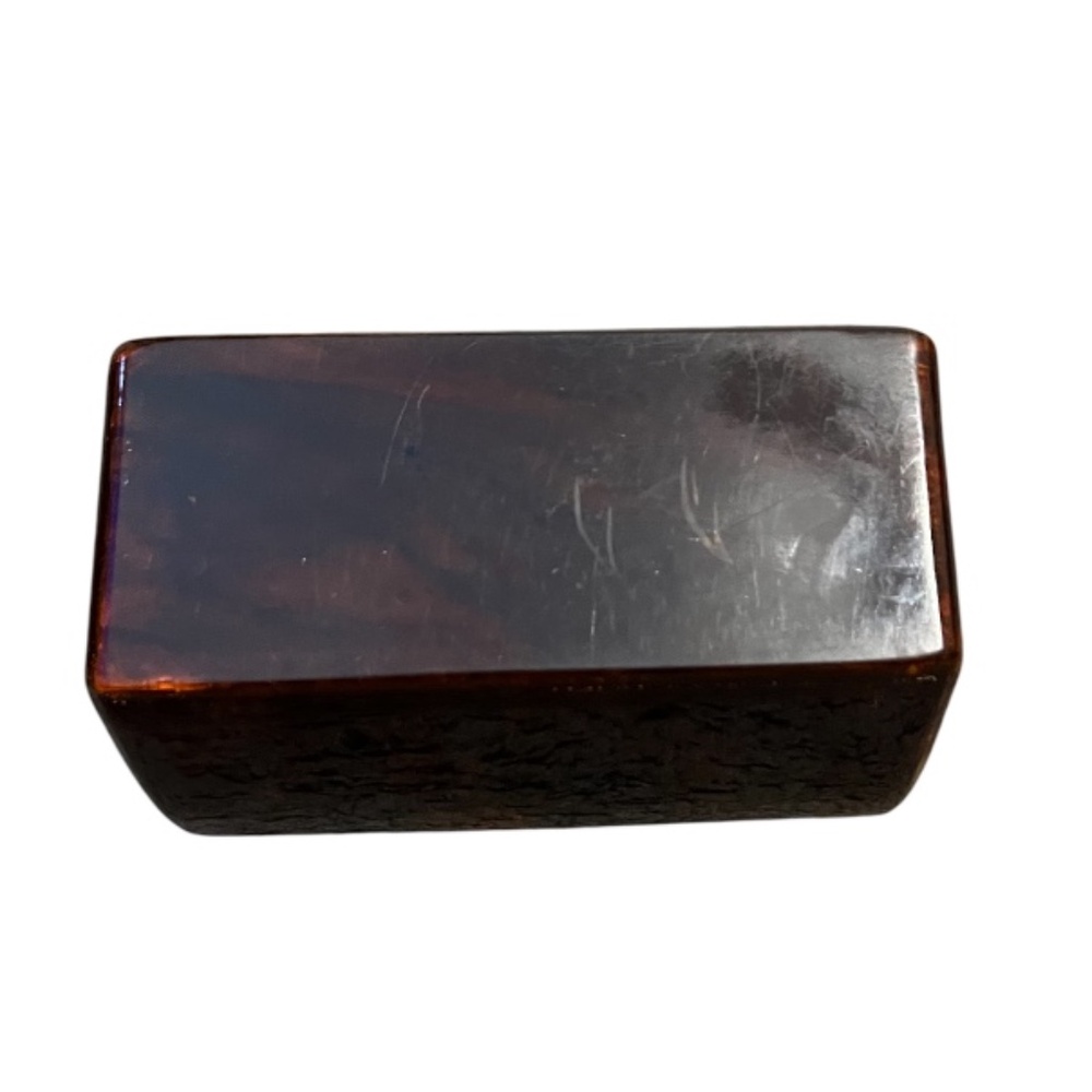 Vintage Wilards brown faux tortoise shell Root Beer Lucite lucite box bag purse - Picture 6 of 9
